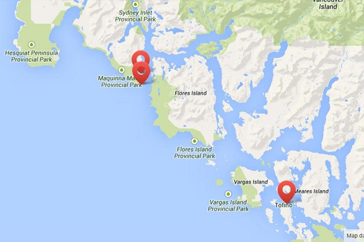 Žemėlapis vankuverio salos hot springs