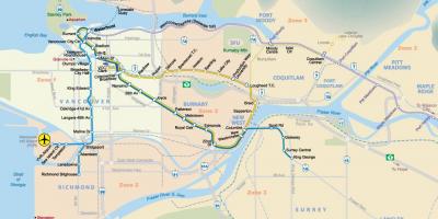 Žemėlapis metro vancouver rajone