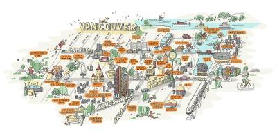 Žemėlapis vankuverio restoranų