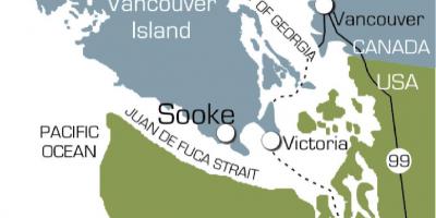 Žemėlapis sooke vankuverio salos