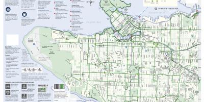 Vankuverio dviračių eismo juostų žemėlapis