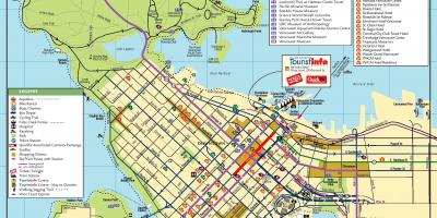 Downtown vancouver žemėlapių su lankytinų vietų