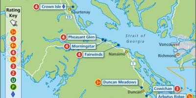 Žemėlapis vankuverio salos golfo kursai