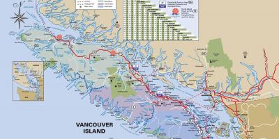 Vankuverio salos greitkelių žemėlapis