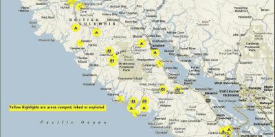 Kelių žemėlapis vankuverio salos bc