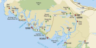 Vankuverio salos lankytinų vietų žemėlapis