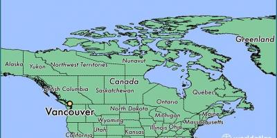 Žemėlapis kanada rodo vankuveris