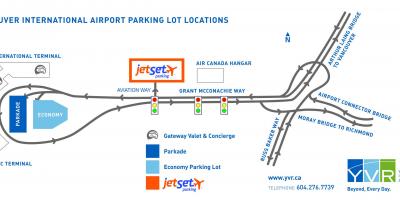 Vankuverio oro uosto automobilių stovėjimo žemėlapyje