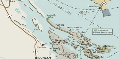 Žemėlapis vankuverio salos ir persijos įlankos salų