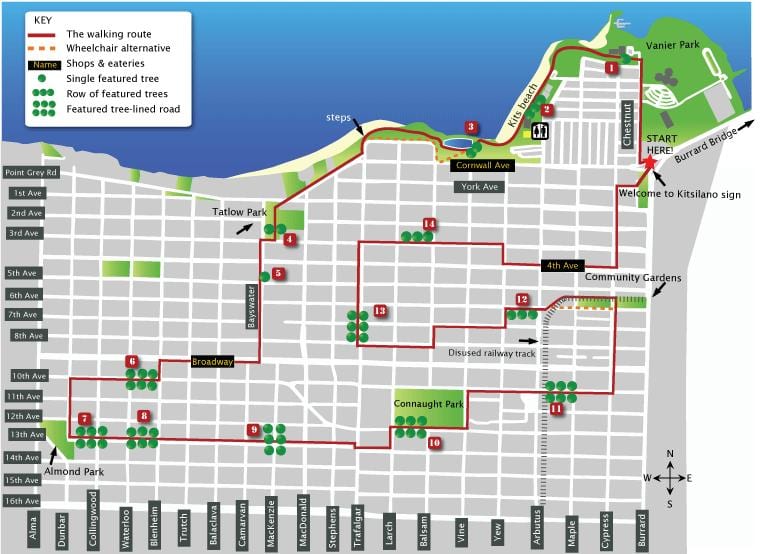 Žemėlapis kitsilano vankuveris