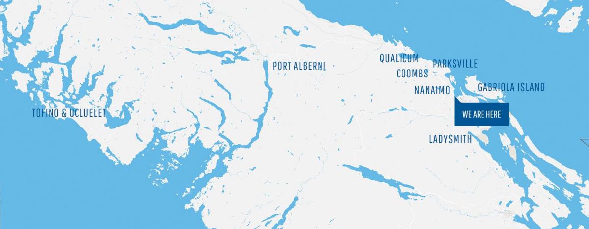 Žemėlapis coombs vankuverio salos 