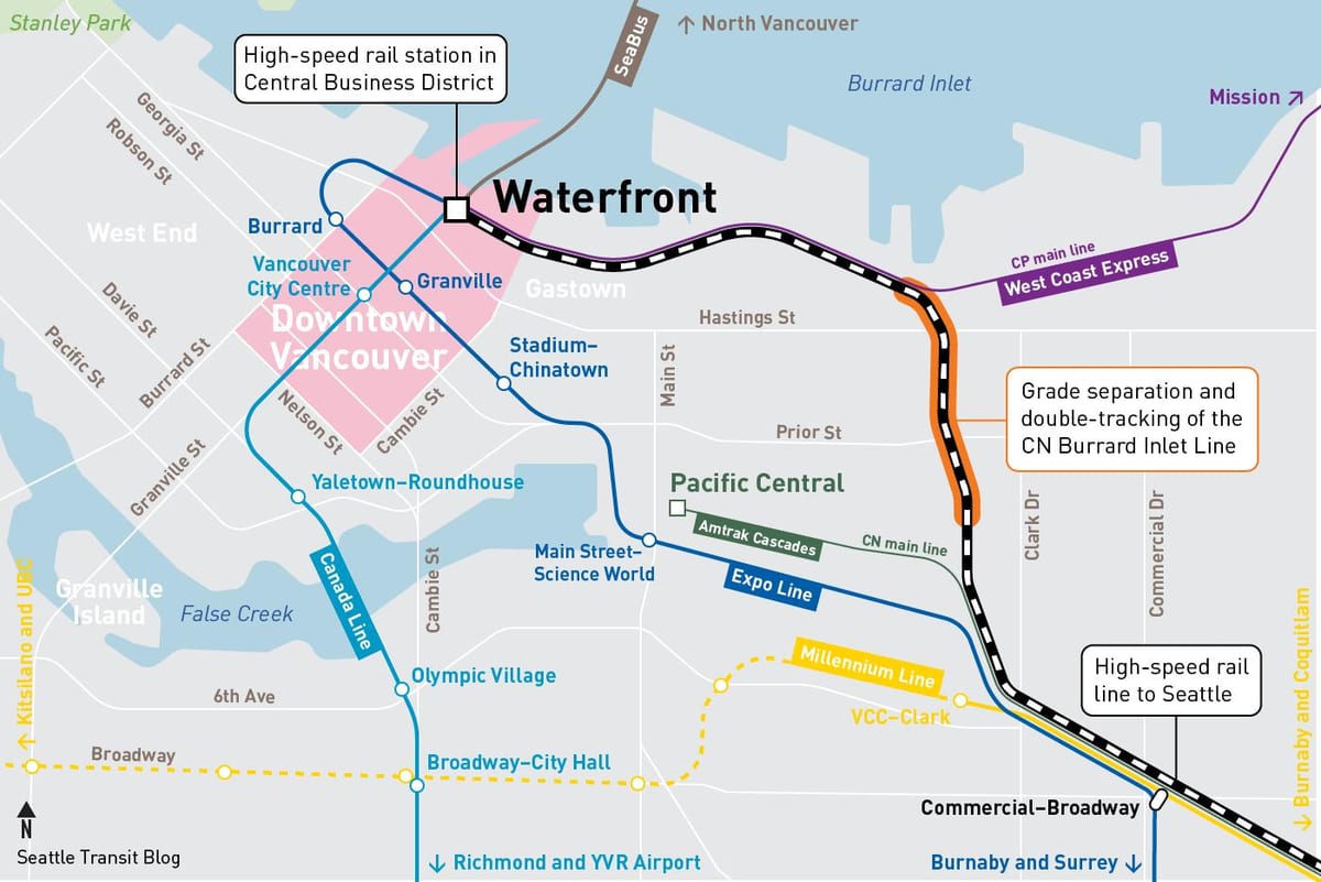 Žemėlapis, ant jūros kranto stotis, vancouver