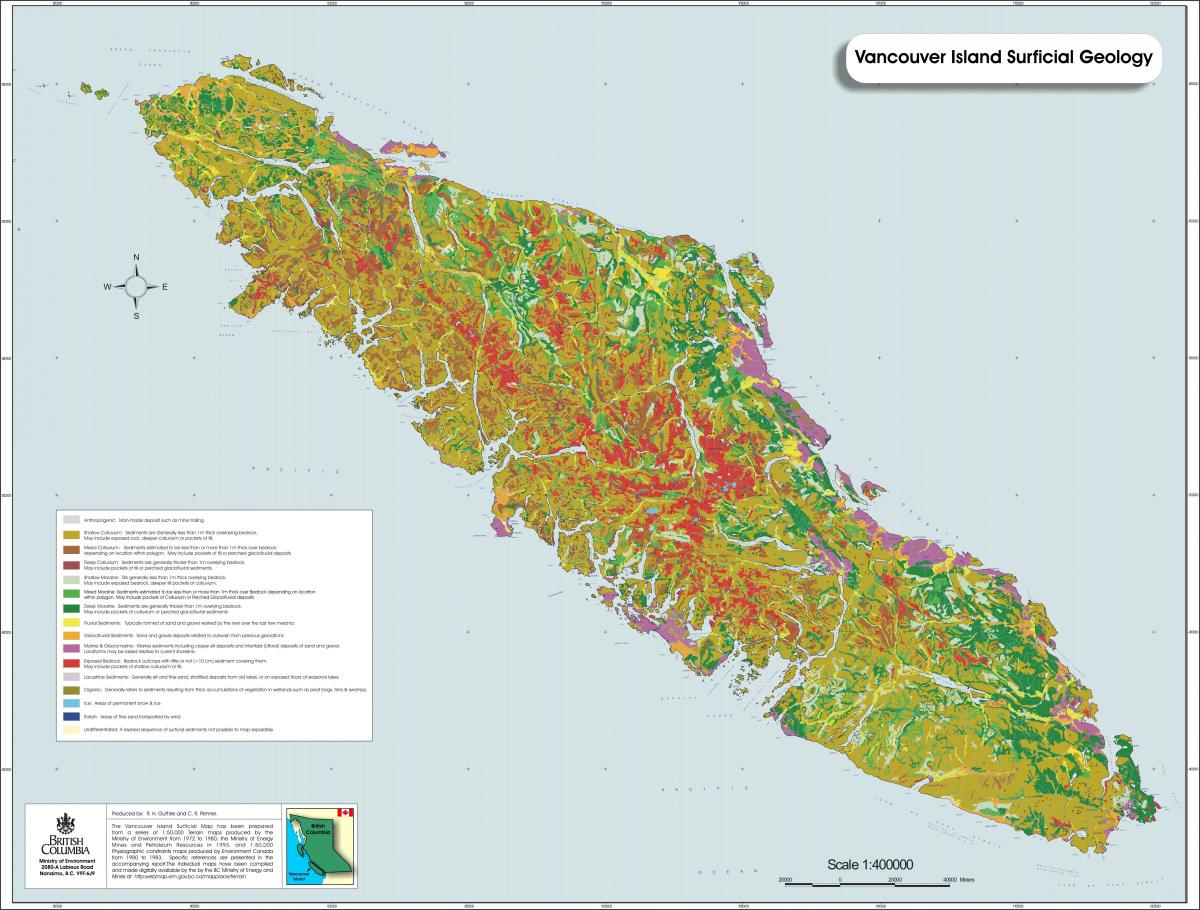 Žemėlapis vankuverio salos geologija