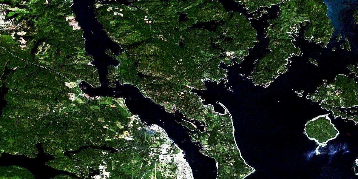 Žemėlapis vankuverio salos palydovinių