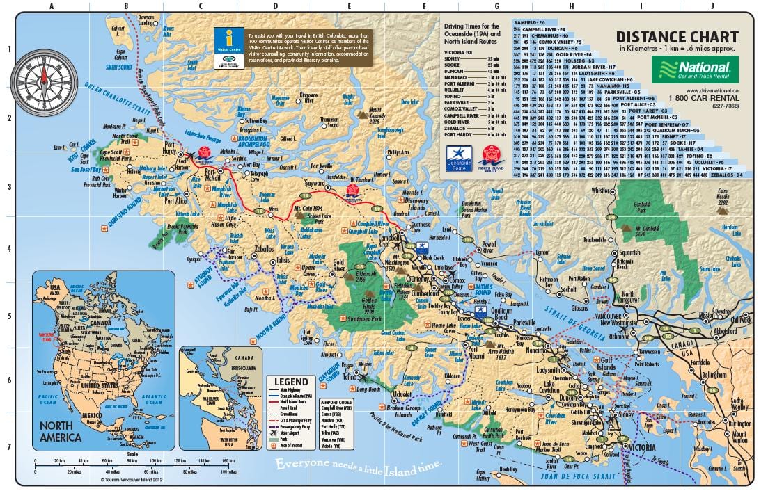 Žemėlapis vankuverio salos rv parkai