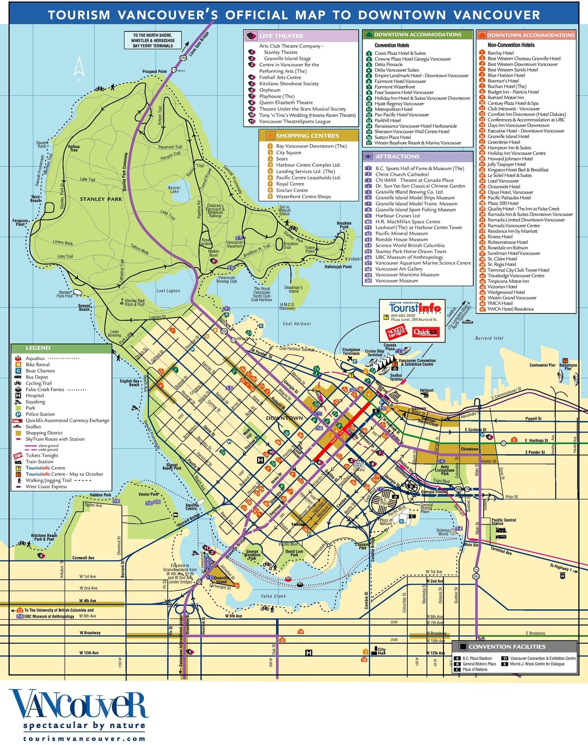 vancouver bc turizmo žemėlapyje