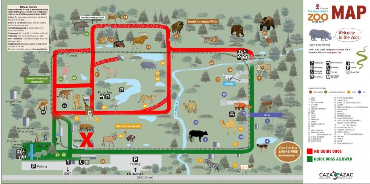 Žemėlapis vankuverio zoologijos sodas
