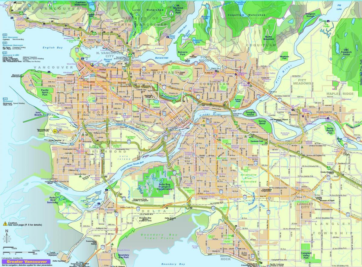 miesto žemėlapis iš vancouver bc canada