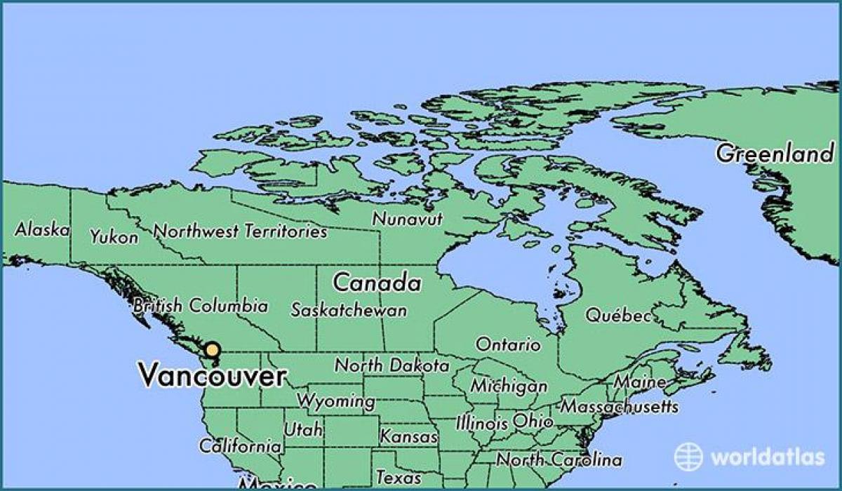 žemėlapis kanada rodo vankuveris