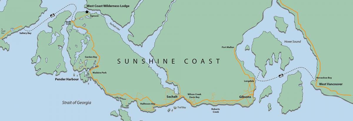 west coast vankuverio salos žemėlapis