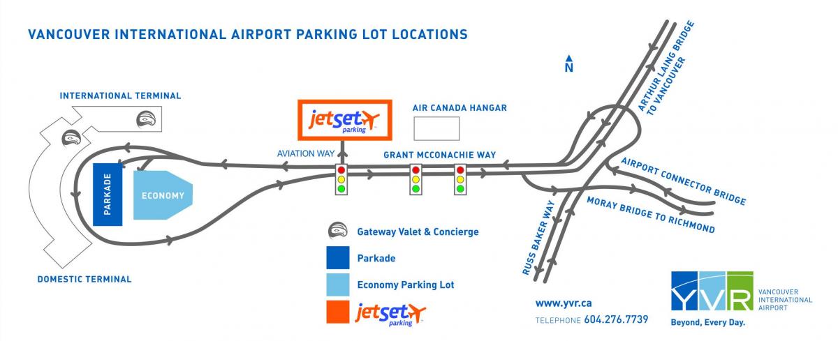 vankuverio oro uosto automobilių stovėjimo žemėlapyje
