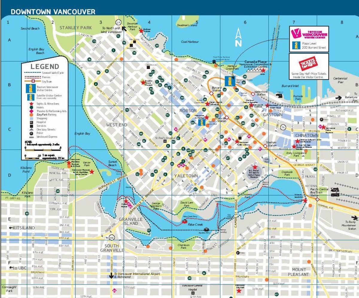 žemėlapis downtown vancouver bc