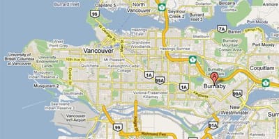 Žemėlapis burnaby vankuveris