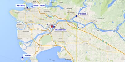 Žemėlapis delta vancouver