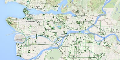 Žemėlapis metro vancouver dviračiu