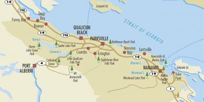 Žemėlapis parksville vankuverio salos