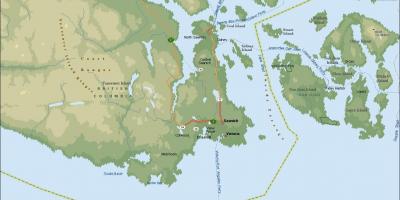 Žemėlapis saanich vankuverio salos