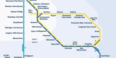 Kanada skytrain žemėlapyje