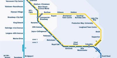 Žemėlapis iš vancouver bc traukinių stotis