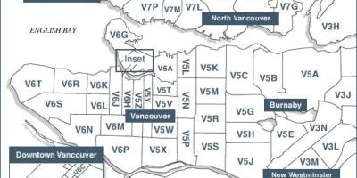 Vankuverio salos pašto kodų žemėlapis