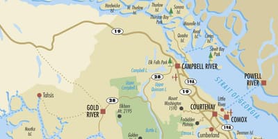 Campbell river vankuverio salos žemėlapis