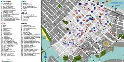 Yaletown vankuveris žemėlapyje
